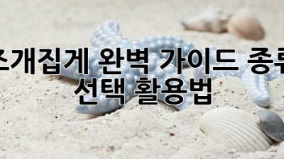 조개집게 완벽 가이드: 종류, 선택, 활용법